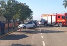 Imagem após o ataque em uma escola de Estação, no Rio Grande do Sul