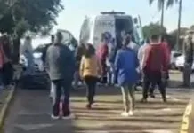 Imagem após o ataque em uma escola de Estação, no Rio Grande do Sul