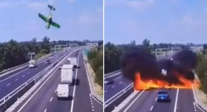 imagem de vídeo mostra queda de avião na itália