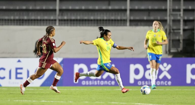 Seleção do Brasil jogando pela Copa América Feminina