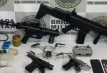 Brigada Militar prende quadrilha com submetralhadora
