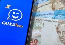 Imagem do aplicativo Caixa Tem com cédulas de dinheiro