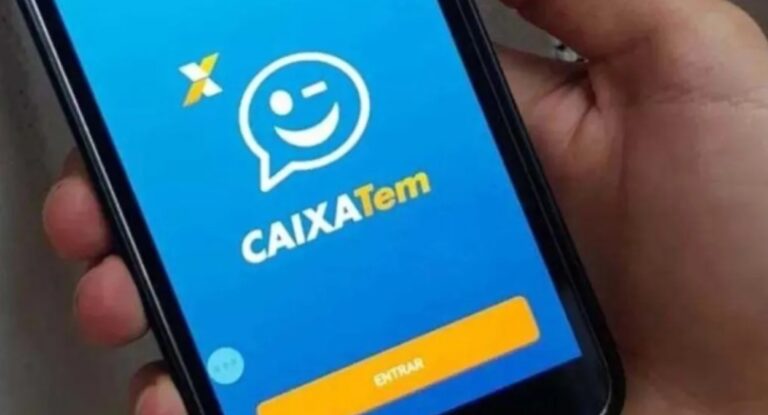 Foto mostra aplicativo do Caixa Tem em um celular