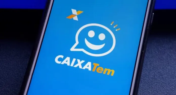 Foto mostra aplicativo do caixa tem