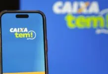 foto mostra aplicativo do caixa tem