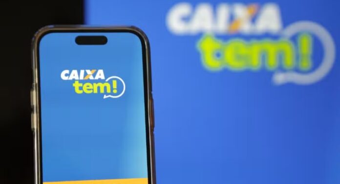foto mostra aplicativo do caixa tem