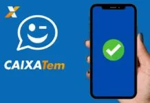foto mostra aplicativo do caixa tem