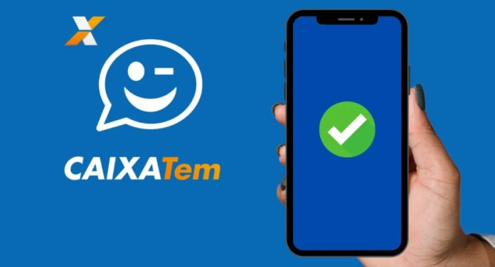 foto mostra aplicativo do caixa tem