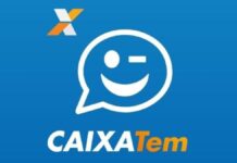 Foto mostra logotipo do aplicativo Caixa Tem