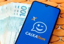 foto mostra aplicativo do caixa tem
