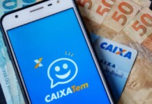 foto mostra aplicativo do caixa tem