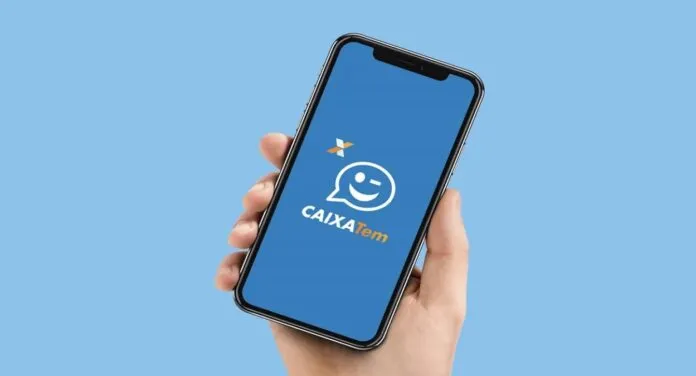 Aplicativo da Caixa Tem aberto em um celular