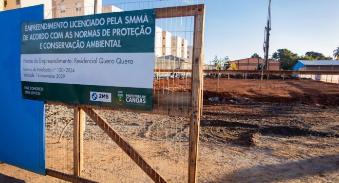 Na foto, moradias populares em construção em Canoas