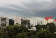 Foto mostra previsão do tempo para uma possível chuva no Rio Grande do Sul