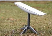 Antena da Starlink instalada