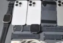 na foto, celulares e relógios apreendidos com diretor da PECAN