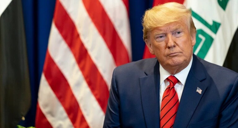 Foto mostra o presidente Donald Trump