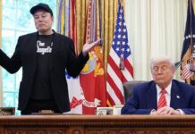 Foto mostra Elon Musk e Donal Trump antes da grande treta