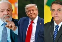Foto mostra Lula, Trump e Bolsonaro diante da crise e da possibilidade de que os Estados Unidos podem atacar o Brasil; Será?