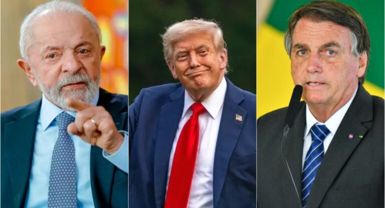 Foto mostra Lula, Trump e Bolsonaro diante da crise e da possibilidade de que os Estados Unidos podem atacar o Brasil; Será?