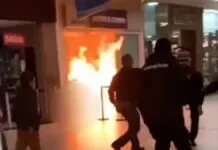 Homem coloca fogo em lotérica e no próprio corpo dentro de shopping