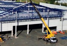 na foto, prédio em construção da loja da Havan em Canoas