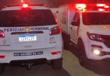 Foto da ocorrência do homem morto a tiros em Canoas