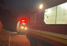 Na foto, a ocorrência dos homens mortos em homicídio em Antônio Prado