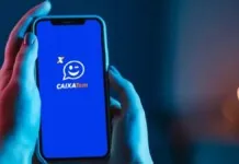 Imagem de celular com App do caixa Tem