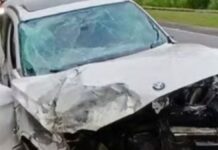 Na foto, o carro do influenciador que morreu em acidente