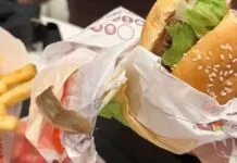 Foto mostra lesma viva em lanche do Burger King