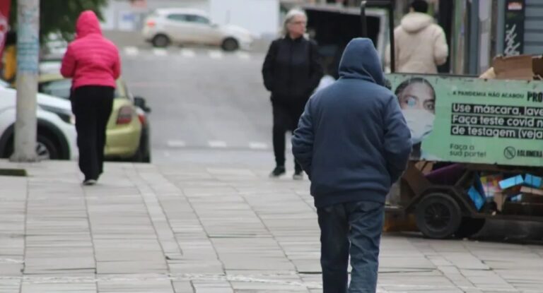 Foto mostra frio durante massa de ar no Rio Grande do Sul