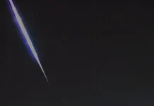 na foto, o meteoro que caiu no Rio Grande do Sul