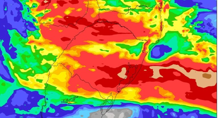 na foto, alerta da MetSul