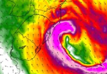 na foto, metsul alerta para ciclone extratropical