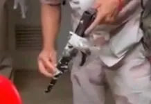 Monges foram flagrados com metanfetamina e arma caseira
