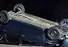 Na foto, mostra o carro do motorista que morreu em Bom Principio