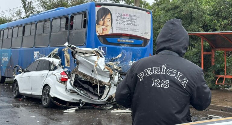 Foto mostra ocorrência onde motorista foi morto em Canoas