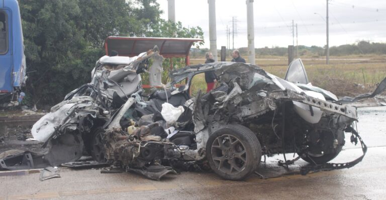 na foto, o veículo de motorista morto em Canoas