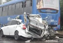 na foto, o veículo de motorista morto em Canoas