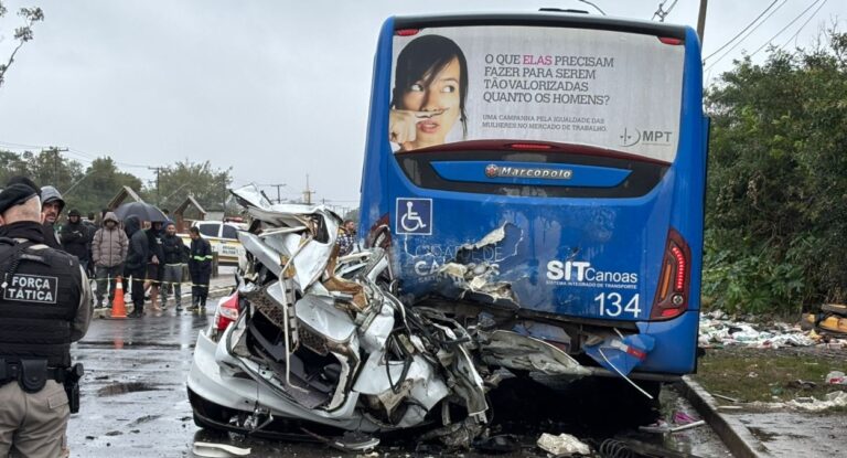 Foto mostra ocorrência onde motorista foi morto em Canoas