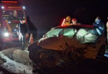 Na foto, mostra o carro do motorista que moreu em colisão