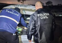 na foto, policia trabalha em crime cometido pai de santo Esteio