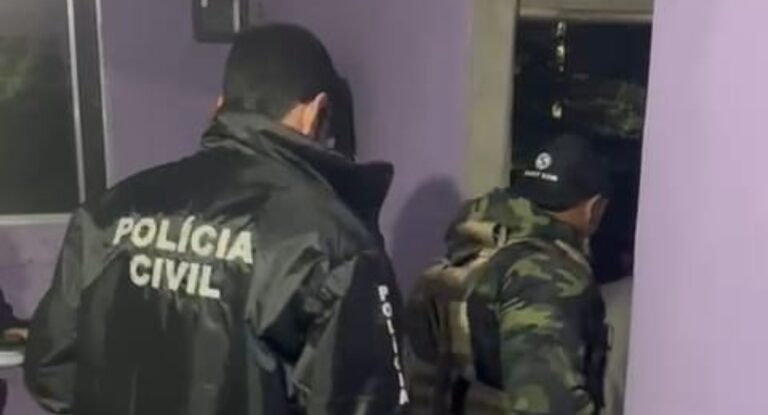 Imagem da operação da Polícia Civil