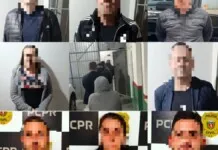 Na foto, os criminos que faziam parta da quadrilha que foi presa em golpe