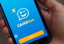 Aplicaitivo Caixa Tem aberto em um celular