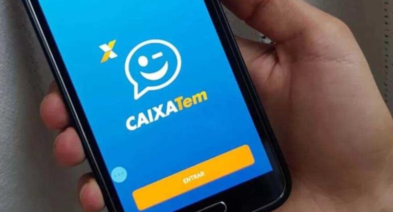 Aplicaitivo Caixa Tem aberto em um celular