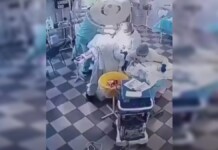 Imagem mostra médicos que não pararam cirurgia mesmo durante terremoto na Rússia