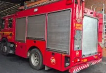 Foto da ocorrência em que um trabalhador morreu prensado em uma máquina de uma empresa em São Leopoldo