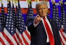 foto mostra o presidente dos EUA, Donald Trump